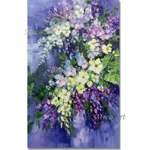 New Cheap Dropshipping Palette Knife Flower Picture Oil Painting Canvas Art Hand-painted Home Good Wall Art Unframed Picture