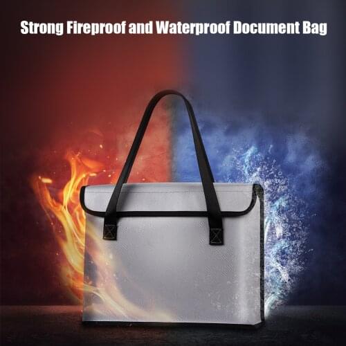 Fireproof Document Bags Waterproof Liquid Silicone Material Heat Insulation Big Capacity Safe Bag with Zipper Office Supplies