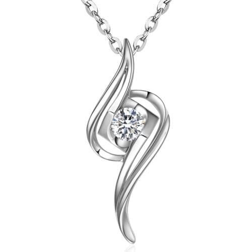 18K Au750 White Gold Women Pendants Necklaces Lightning Wedding Anniversary Party Moissanite Diamond Pendants Necklaces