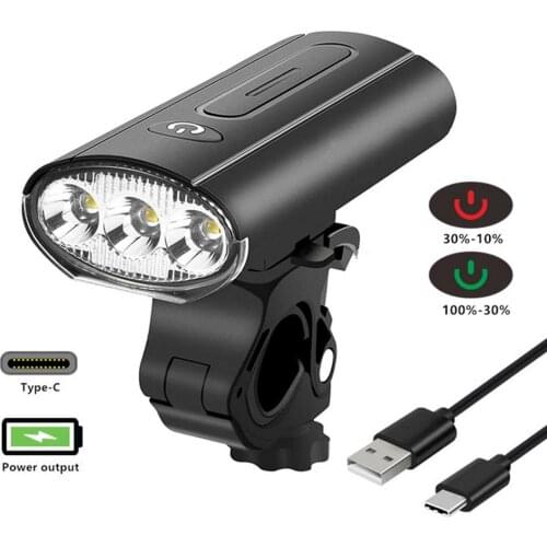 USB Rechargeable Bicycle Front Light IPX5 Waterproof Bicycle Light Kit Practical Multifunctional Bicycle Front Light Kit