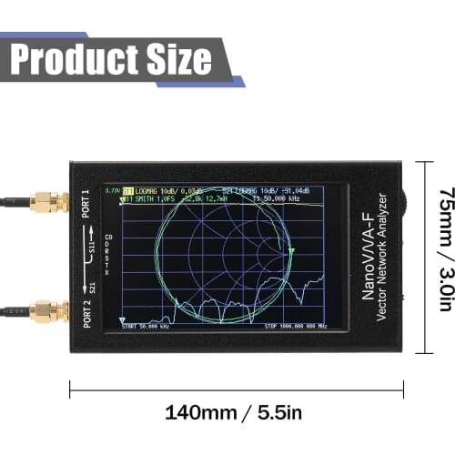 NanoVNA-F Handheld Vector Network Analyzer SWR Meter 50KHz-1000MHz 4.3 Inch IPS MF HF VHF Antenna Analyzer