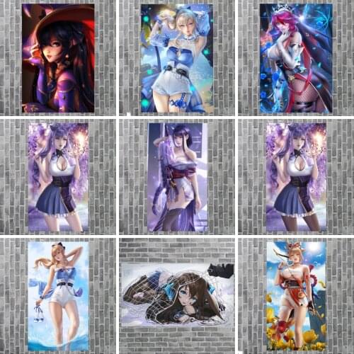 Genshin Impact Game CG Poster Canvas Painting Japanese Anime Posters Character Illustration Wall Decor Home Decoration Painting