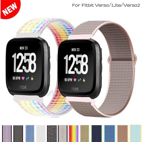 Nylon Strap for Fitbit Versa/Lite/Versa2 band Smart watch replacment Watchbands Loop Bracelet ремешок на Fitbit Versa 2 bands