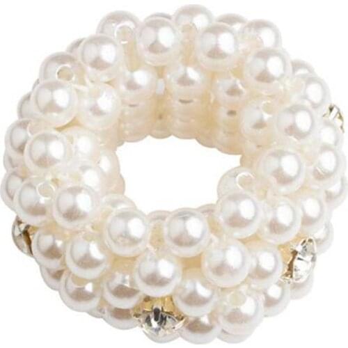 Pearls Beads Hair Ties Elastic Hair Bands For women Hair Rope Scrunchies Ponytail Holders Rubber Hair Accessories
