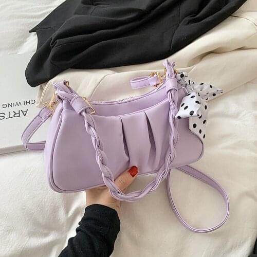Luxury Folds Design Samll Womens Underarm Shoulder Bags Pu Leathe Female Crossbody Bag Solid Color Brand Designer Handbag