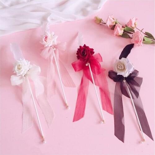 Rose bow lace scepter, stage performance magic wand, Tea party, fairy wand