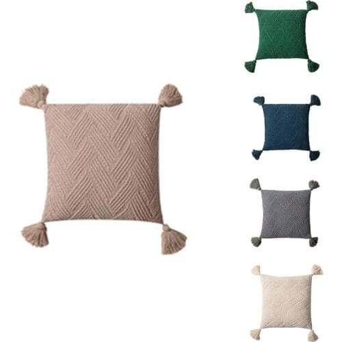 Nordic Ins Household Goods Pillow Cushion Chenille Knitted Soft Outfit Office Pillowcase