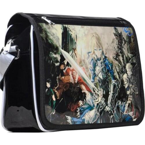 Fate Stay Night Japan Harajuku Anime Patent Leather Schoolbag Fate Zero COS Girls Boys Messenger Bags