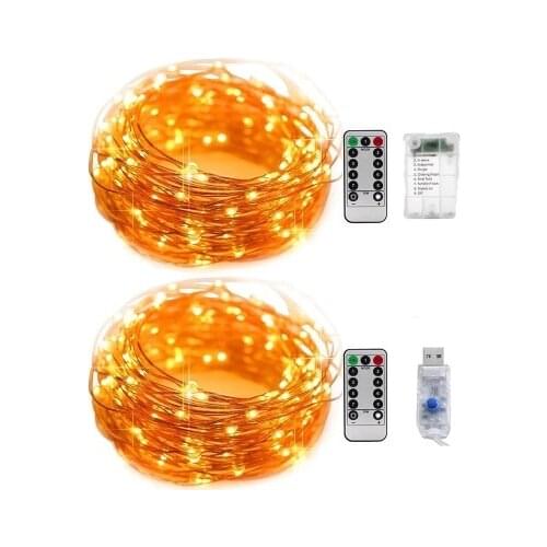 Fairy Lights Copper Wire LED String Lights Christmas Garland Indoor Bedroom Home Wedding New Year Decoration Battery Powered