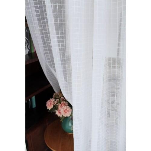 Cotton linen check tulle curtains For Bedroom Window Curtain For Living Room Sheer Curtains Blinds Custom Made Drapes curtains