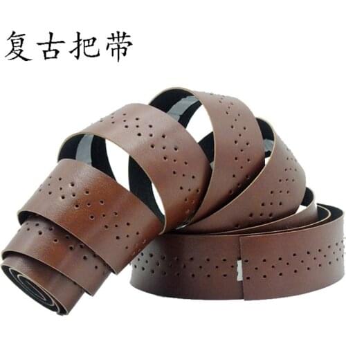 Bicycle Handlebar Tape PU Leather Handlebar Strap 2 Bar Plugs Fixed Gear Road Bike Bicycle Handlebar Tape Winding Belt 1.9
