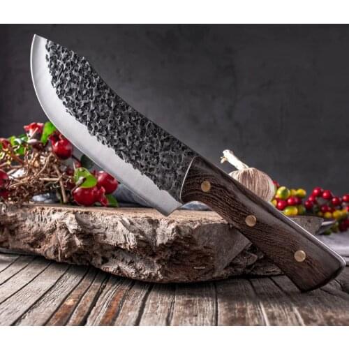 Japanese Handmade Forged Boning Knife 5Cr15 Non-stick Blade Stainless Steel Butcher Knives Slaughter Meat Pork Lamb Knife