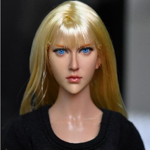 KM13-90 KUMIK 1/6 Scale Soldier Blonde Beauty Hair Transplant Female Head Sculpt Model For 12'' Woman Action Figure Accessory