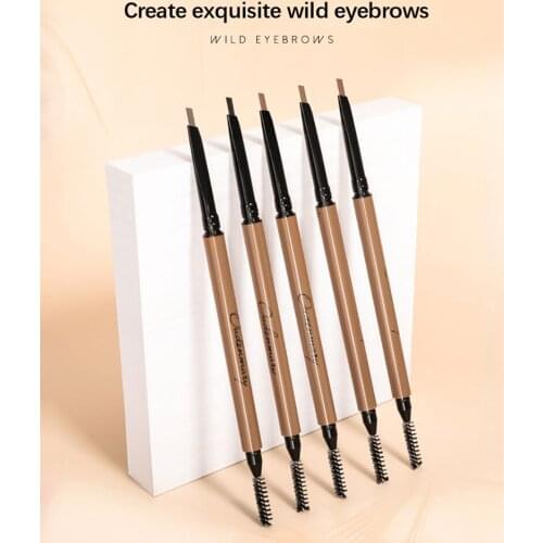 1PC Double Heads Automatic Rotating Eyebrow Pencil Waterproof Long-lasting Pen with Eyebrow Brush Eye Makeup Cosmetics