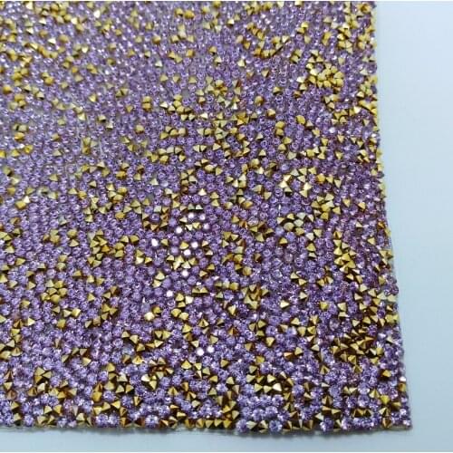 1PC SIZE 20X24CM PURPLE AND YELLOW GOLD Diamond Glitter Leather 2S23C