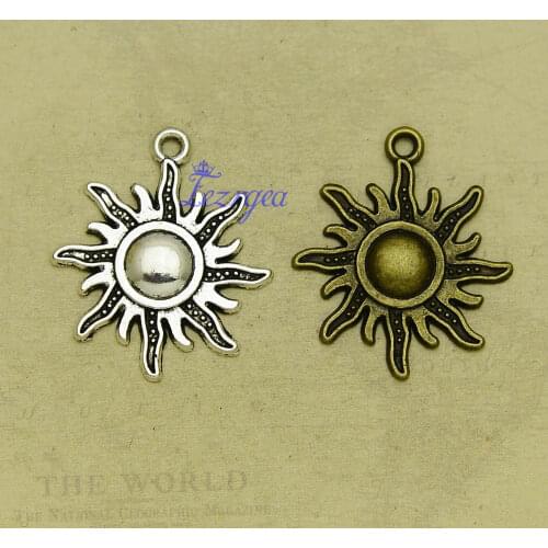 20pcs/lot--28x25mm, sun charms, Antique silver plated /bronze plated sun charms,DIY supplies, Jewelry accessories