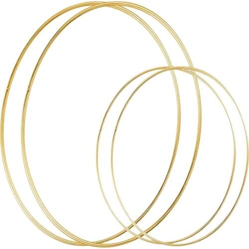 4 Pack 2 Sizes Metal Floral Hoop Wreath Macrame Gold Hoop Rings for DIY Crafts Dream Catchers Floral Macrame Hoop