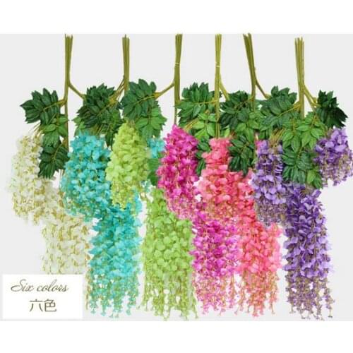 60 pcs 110cm Silk Wisteria Garland Artificial Wisteria Flower Garlands Wedding Decoration Home Decorations