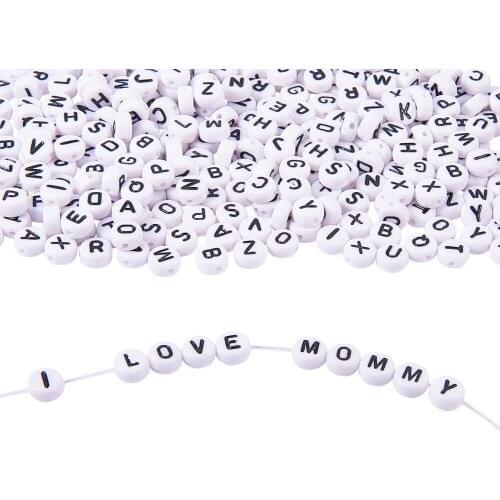 Acrylic 26 English Letters Flat Beads Scattered Beads Combination Set DIY Children Beaded Jewelry Accessories charm bracelet