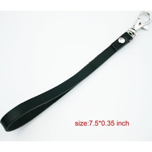 Free Shipping 2 pcs Black Genuine Leather Replacement Wrist Strap For Clutch/Wristlet/purse/pouch (Thin Small)