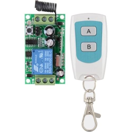 DC12V 1CH 101A RF Wireless Remote Control Switch System With White Waterproof 2 Button Transmitter