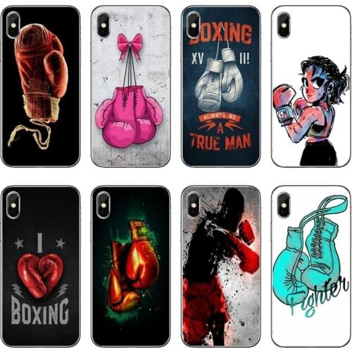 Boxing Girl Gloves Transparent Phone Case For iPhone 12 11 Pro Max Mini XS Max XR X 8 7 Plus 6 6S Plus 5 5S SE 2020