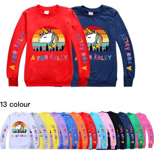 Childrens Clothes Cartoon A for Adley Kids Boys Girls Streetwear Kids Clothing Cute Funny Tshirt Tops Round neck