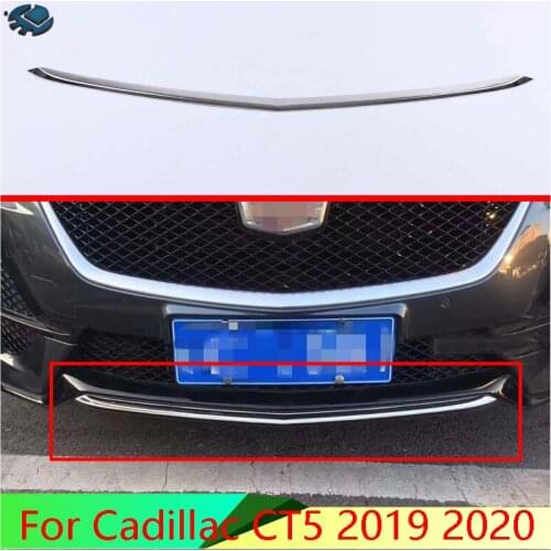 For Cadillac CT5 2019 2020 Car Accessories Stainless Steel ABS Chrome Front Bumper Skid Protector Guard Plate accessories