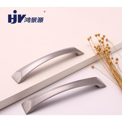 HJY Aluminum Alloy Kitchen Cabinet Door Handles Hardware Drawer Knobs Wardrobe Doors Handles Modern Cupboard Pulls 128mm D035