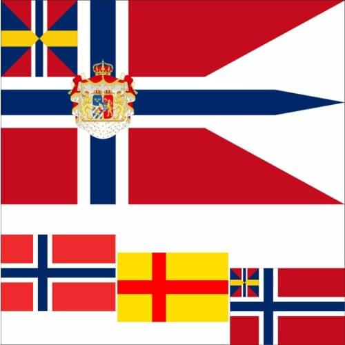 Norway Historical Royal Standard (1844-1905) Kingdom Flag 3X5FT 90x150cm 100D Polyester Double Stitched High Quality Banner