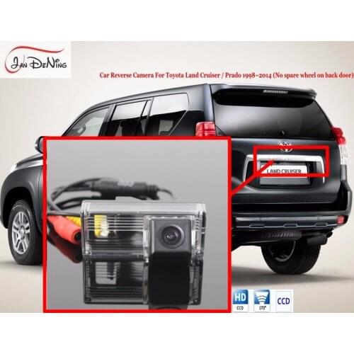 JanDeNing License Plate Light OEM RearView Backup Reverse Camera For Toyota Land Cruiser/Prado 1998-2014(No Spare wheel on door)