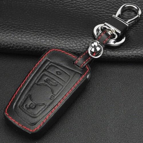 Kutery 10pcs/lot 3 Buttons Leather Remote Car Key Case For BMW 1 3 5 6 7 Series X3 X4 Key chain key Accessories