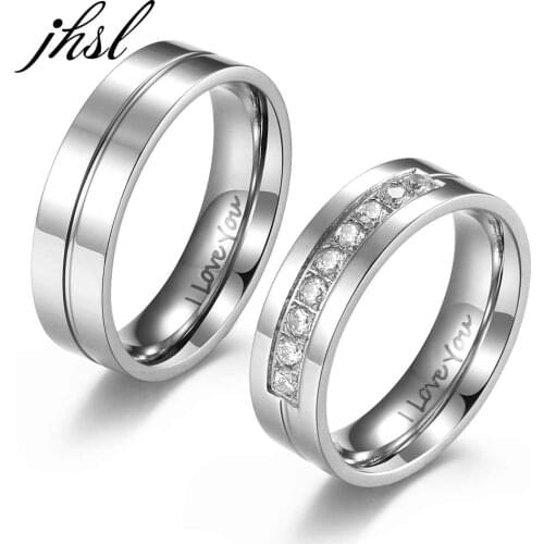 JHSL Simple Classic Unisex Women Men Pure Color Rings Fashion Jewelry High Polishing Stainless Steel Size 5 6 7 8 9 10 11