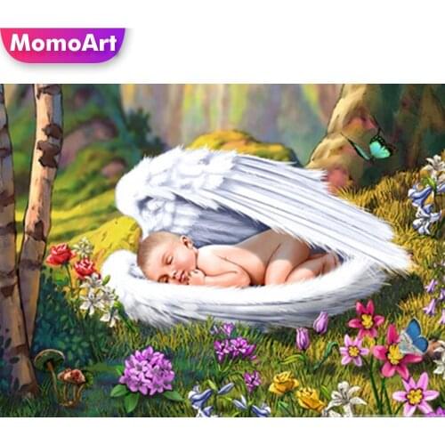 MomoArt Diamond Embroidery Angel New Arrival Diamond Painting Portrait Full Drill Square Mosaic Child Cross Stitch Handmade Gift