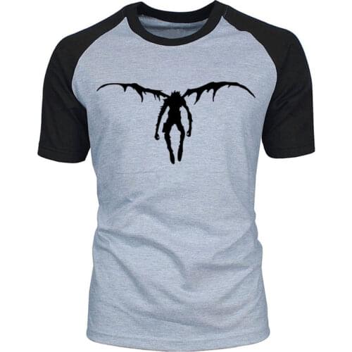 Death Note Ryuk Fashion Men Tee Shirt Summer T-shirt Cotton Mens raglan Short Sleeve O Neck Streetwear T Shirt Top