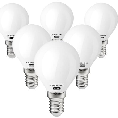 E14 LED Classic Light Bulb With 3W,2700K( P45 / All Beam /Non-Dimmable / Small Edison Screw/Golf Bulb for home )Pack of 6