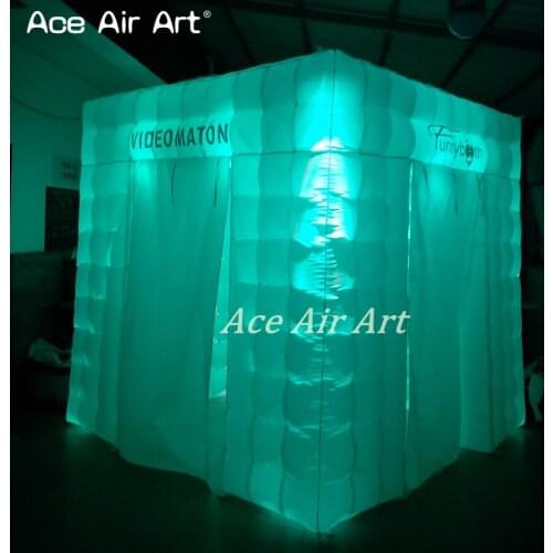 Led inflatable photo booth props tent,pop up party/event cube,photo cabin/Pod fabric shell funny tent for Spain
