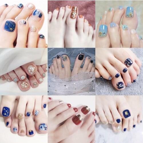 22 Tips Toe Nail Sticker Wraps Adhesive Decals Toenail Polish Strips DIY Pedicure Foot Decals Manicure Women Decorations