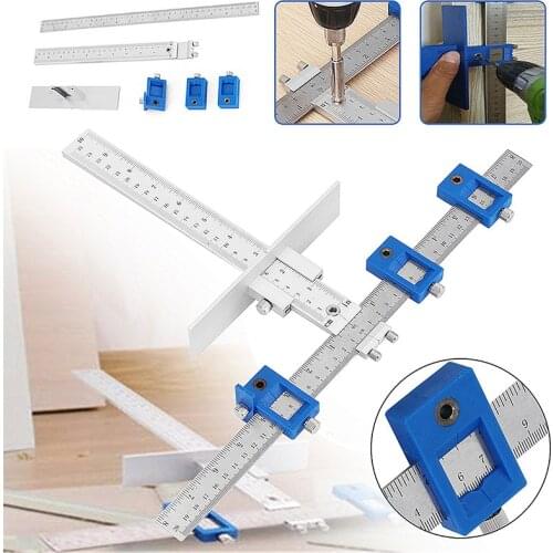 NEW True Position Aluminum Alloy Tools Drill Guide Sleeve Cabinet Hardware Jig Drawer Pull Wood Drilling Dowelling Tools Set