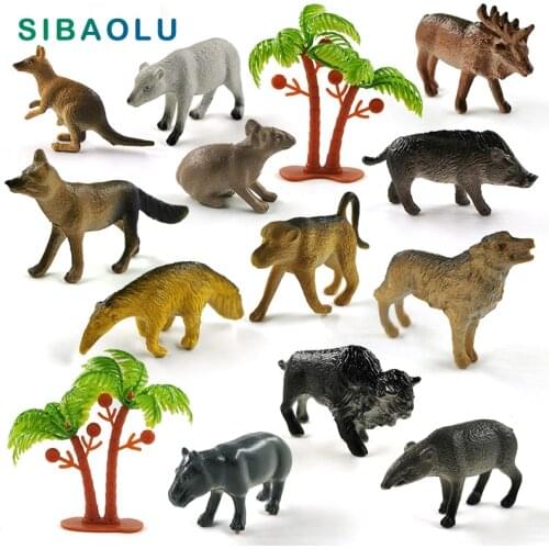New Kangaroo Anteater Fox Boar Wolf Monkey Hippo Bear Deer Model Diy Home Decor Miniature Fairy Garden Decoration Accessories
