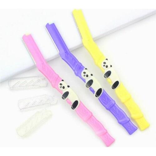 NEW 3Pcs/set Portable Eyebrow Trimmer Panda Hair Remover Set Women Face Razor Eyebrow Trimmers Blades Shaver Makeup Cosmetic Kit