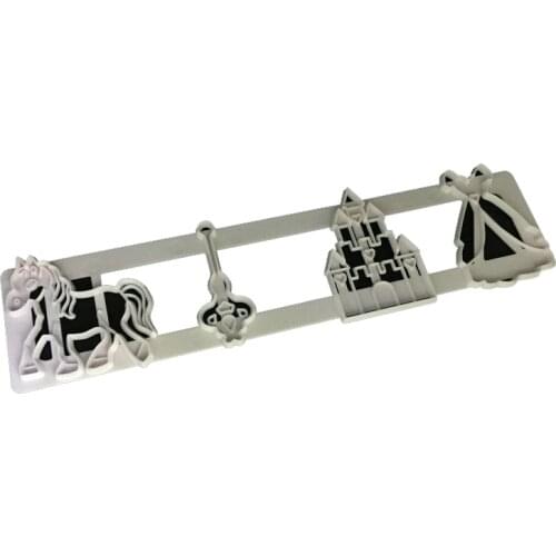 Horse Castle Cookie Cutter Plastic Biscuit Knife Baking Fruit Cake Kitchen Tools Mold Embossing Printing