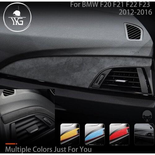 Turn Fur Suede Wrap Cover For BMW 1 2 Series F20 F21 F22 F23 Dashboard Instrument Panel ABS Air Vent Trim Car Accessories