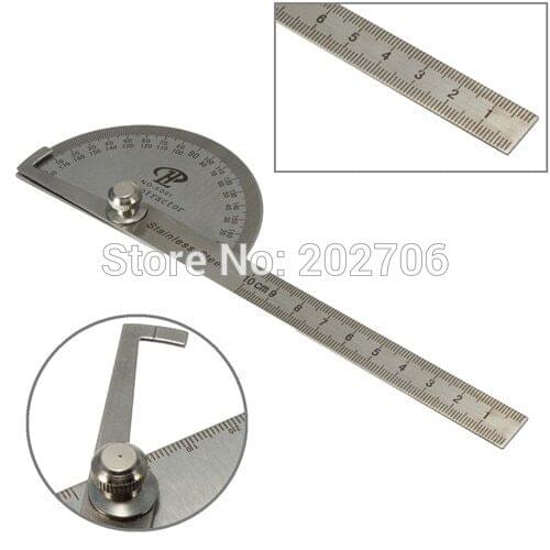 Professional Protractor Stainless Steel 180 Degree Angle Woodworking 10cm Measurement Protractor Ruler