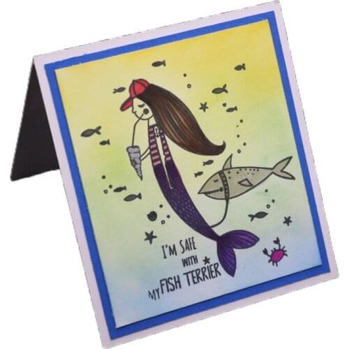 Mermaid Clear Stamps for Scrapbooking Fish Crab Transparent Stempel Marine Life Seal Silicone Block Stamp Photo Album Decorative