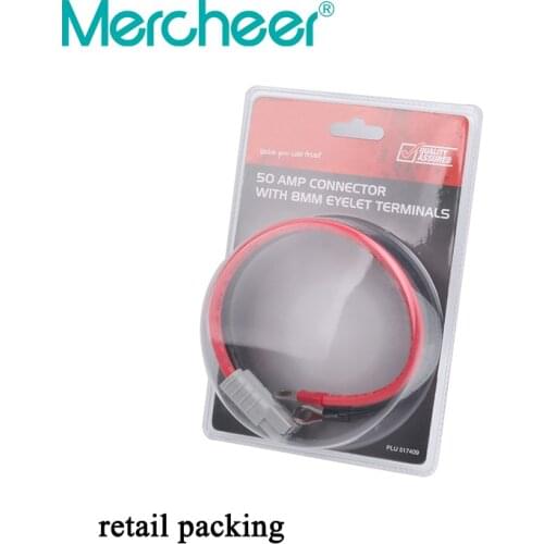 Retail Packing 50A 2 Pin Connector With 8mm2 30cm Eyelet Terminals For Battery Connector Extend product wire power Connector