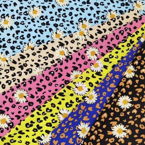 Leopard Chiffon Fabric Stretchy Holiday Dress Fabric Flower Smmer Fashion Dress fabric dress Trouser Skirt blouse Material