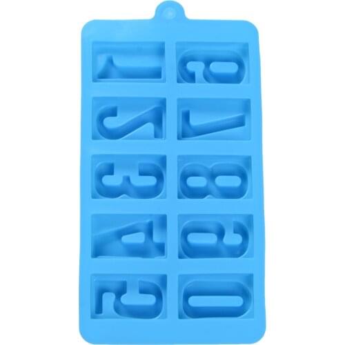 3D Silicone Chocolate Mold Digital 0-9 Soft Ice Tray Mold Practical Baking Tool Jelly Cookies Cake Mould (Random Color)