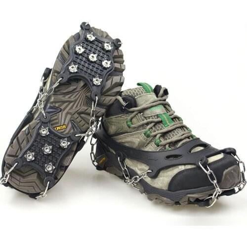 2021 New 12 Teeth Anti-Slip Crampons Ice Spike Climbing Shoes Grippers For Winter Outdoor Hiking Snow Spikes Cleats Chain Claws