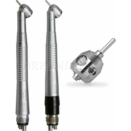 Dental 45 Degree High Speed Push Button Air & Water Spary 4Holes Handpiece Fit NSK Air Turbine /Cartridge
